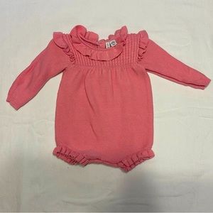 Janie And Jack Baby Girl Knitted Long Sleeved Romper